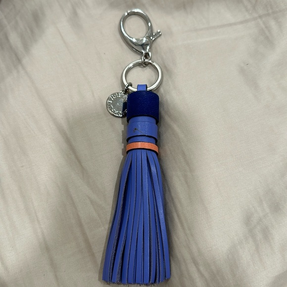 Rebecca Minkoff purple leather key chain bag tassel - Picture 1 of 2